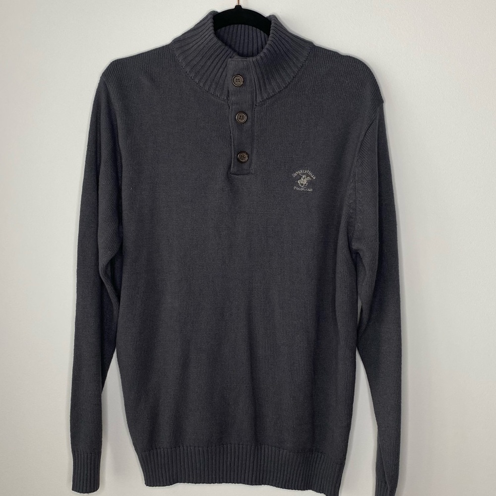Beverly Hills polo club men’s gray sweater size Large